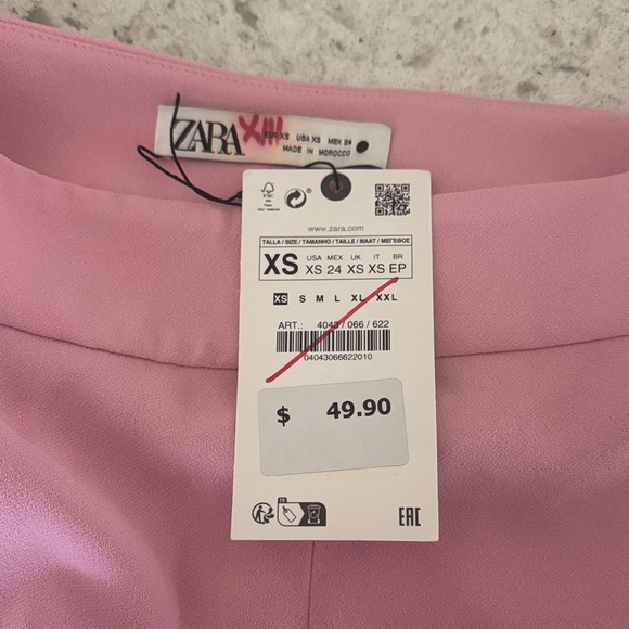 NWT Zara pale Pink high rise pants - Picture 4 of 8